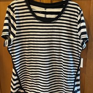 T by Talbots. XL. NWT. Navy & white striped tee. New $44.50…asking $25